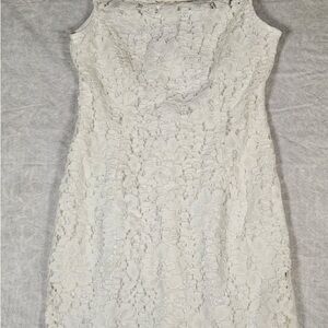SD Collection Off-offWhite Lace Pearl Embellished Sheath Dress Size 8P